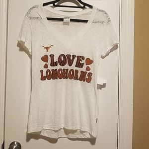 Texas Longhorns White V Neck